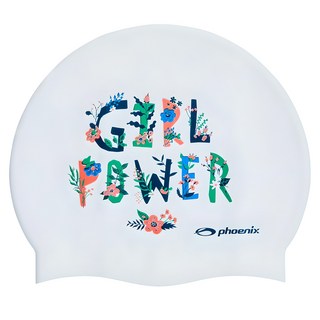 Phoenix 女力設計款矽膠泳帽 PSC-03, 白色, 1個