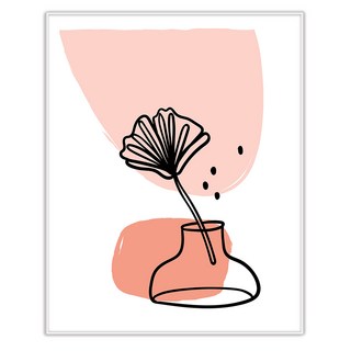 抽象插畫圖案居家裝飾畫框 IDP-060, 邊框白色