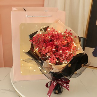 MORIANN Frantte 永生滿天星燈飾香皂花束, 紅色