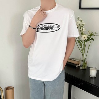 Andys原創寬鬆版棉質短袖T恤, 白色