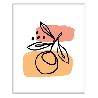 抽象插畫 057 圖畫室內裝飾畫框 IDP-057, 白色