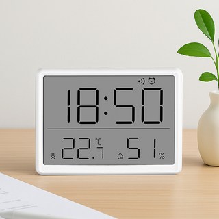 레토 자석부착 벽걸이 겸용 온습도 탁상시계 LLC-TH10, 화이트