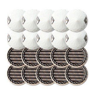 重點鈕扣 鏈條環氧樹脂組合 21mm 10入 + 寶石組合 21mm 10入, 金色(鏈條環氧樹脂組合), 鎳色(寶石組合), 1套