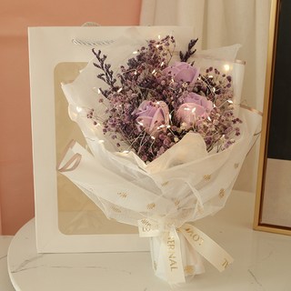 MORIANN Frantte 永生滿天星燈飾香皂花束, 紫色