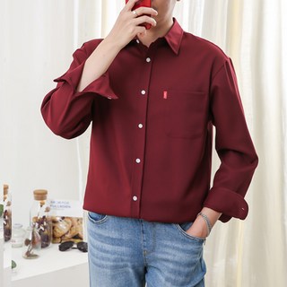 DANGOON 男士大尺碼防皺寬鬆長袖襯衫