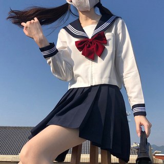 엘쏘 여성용 이학년 일본 세일러복 코스프레 상의 + 미니스커트 세트