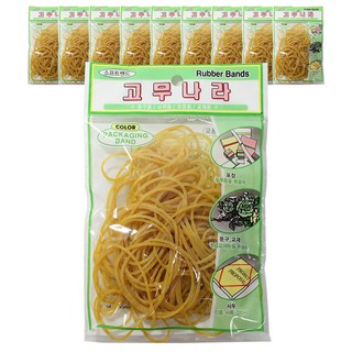 Gomunara 橡皮筋, 10袋, 黃色