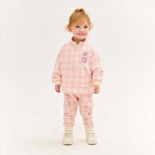 Esther Bunny Little 兒童可愛格紋防風上衣褲子套裝