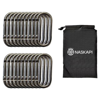 NASKAPI 鋁合金登山扣, 20個, 深灰色