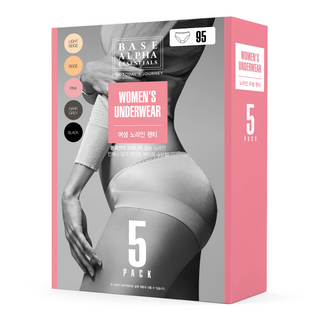 BASE ALPHA ESSENTIALS 女款無痕內褲5件組, XL, 淺米色 + 米色 + 粉色 + 深灰色 + 黑色