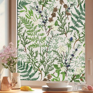 LANO 綠意窗戶貼紙 無膠靜電隱私保護膜, 綠意