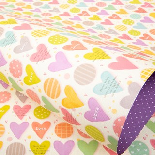 Good Given 愛心滿滿 雙面 雷扎克 包裝紙, 紫點, 10個