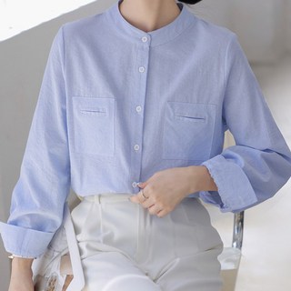 Awesomeful 女款雙色亨利領襯衫