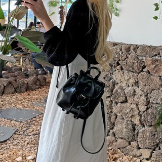 FROMHEAVEN 女性 Mofly 水桶迷你後背包 P747, 黑色