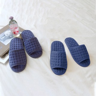 友利和德科 可水洗舒適棉質室內拖鞋, 2雙, 海軍藍