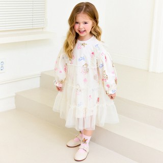 hejmini 女童迪士尼邦妮兔清新愛心蓬蓬紗洋裝