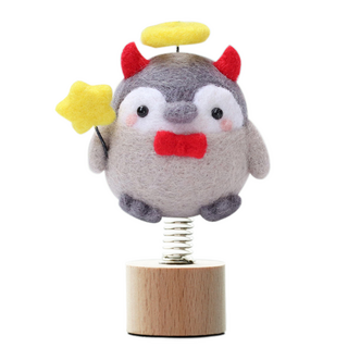 Art Sesang 羊毛氈車用企鵝DIY製作套組 惡魔企鵝, 1套, 混合色