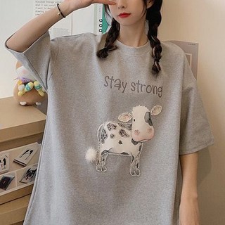 印花長版短袖上衣