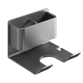 OMG 二代壁掛吹風機掛架 槍灰色 免釘安裝 多功能 浴室收納好幫手, 1個