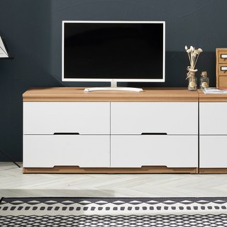 가이온 리빙 2단 거실장 1200 방문설치, 오크화이트