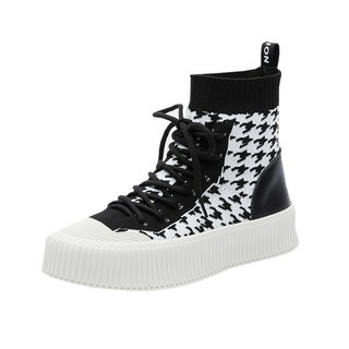 女款優質帆布鬆糕厚底休閒鞋