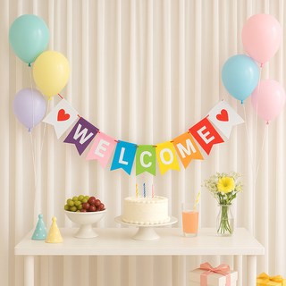 파티쇼 웰컴파티 펠트 가랜드, 혼합색상