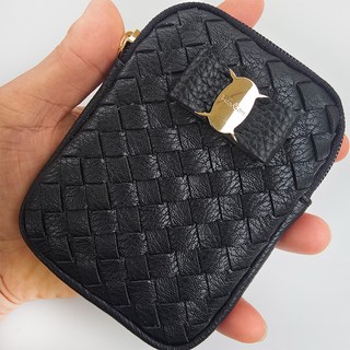 女用迷你蝴蝶結裝飾三代皮革香菸盒