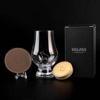 글렌캐런 베어 에디션 곰각인 글래스 + 우드캡 + 가죽코스터 세트, 1세트