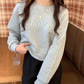 andstyle 女款壓花Logo露臍大學T 261249