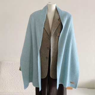 CocoDream 羊毛混紡寬版長款針織圍巾 YN-05