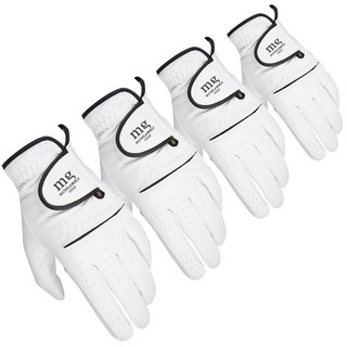 Michelangelo golf 男士米開朗基羅優質半羊皮高爾夫手套 左手用, 4個, 白色