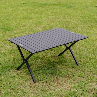 ZERA 高度可調碳鋼折疊露營捲桌, 黑色