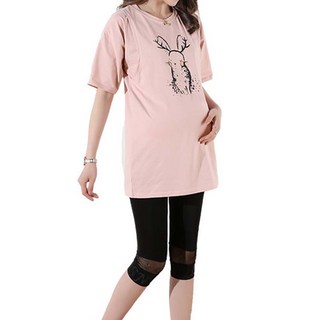 長版短袖哺乳上衣