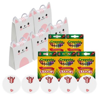 Kinder Mom 幼兒園生日禮物 Crayola 8色蠟筆 5入組, 粉紅色, 1組
