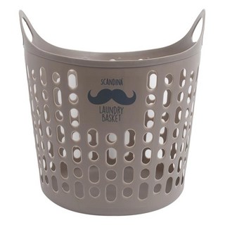 SHABATH 鬍子圖案洗衣籃, 28L, 米灰色, W39 x D40 x H40cm