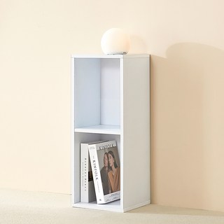 양지가구 공간박스 슬림 책장, 백색, 2단