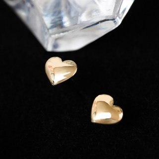 Mini Art 女款 14K 迷你愛心黃金簡約日常愛我耳環 G919