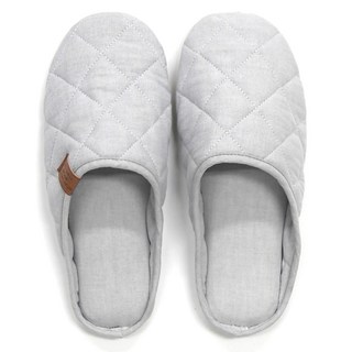 Bo Well 女款復古棉質絎縫室內拖鞋 灰色, 265mm, 1雙