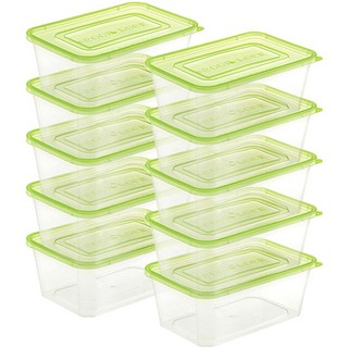 Cook&Lock 長方形密封盒 (180mm x 116mm x 70mm) PP材質 耐熱80°C, 900ml*10個, 1組