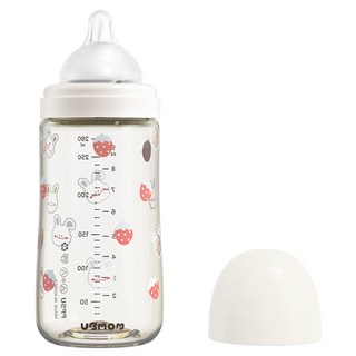 유비맘 PPSU 배앓이 방지 토끼 젖병 + 젖꼭지 세트, 베리래미 화이트, 280ml, 1개