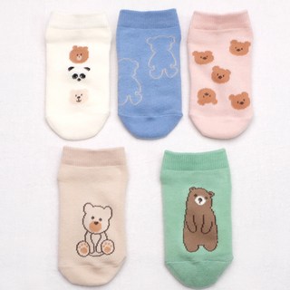 wesocks&papamom 孩童印花踝襪組 5雙