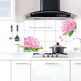 주방 오염방지 난연 알루미늄 시트지 AL-015, 수국, 45 x 225 cm