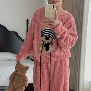 PEONIST 女性加大冬季家居服上下套裝