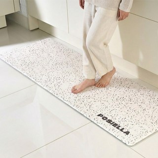 포시엘라 모노 주방 PVC 발매트, 1개, 모노 크림