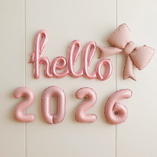 피앤비유니티 헬러우 리본 풍선세트, 05 핑크, 1세트