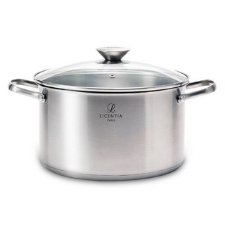 LICENTIA IH底三重不銹鋼雙柄鍋, 24cm, 銀色, 1個