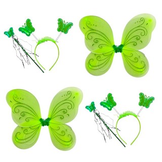 PARTY 09 仙女翅膀髮箍魔杖組, 萊姆綠, 2組