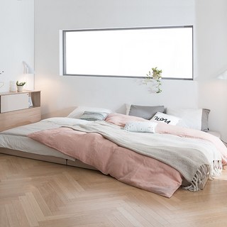 리바트 뉴트 저상형 기본형 패밀리침대 프레임 단품 세트 방문설치, 오크