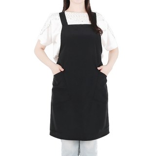 Clean Uniform 魔鬼氈鈕扣型服務圍裙 黑色 中款, 1件