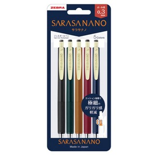 ZEBRA 斑馬牌 SARASA NANO 0.3mm 5色原子筆套組, V, 1組